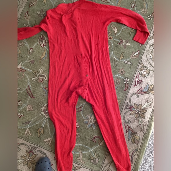 RED UNION SUIT DISTRESSED UNISEX VINTAGE Long Johns - Picture 4 of 16